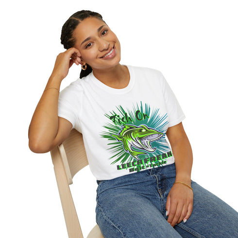 Leech Freak Fish On Unisex Softstyle T-Shirt